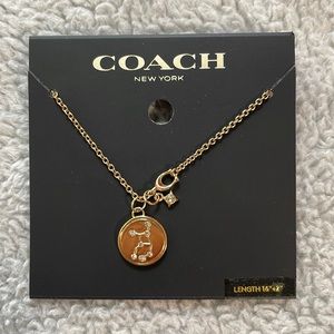 NWT Gold Coach Virgo Constellation Coin Pendant Necklace